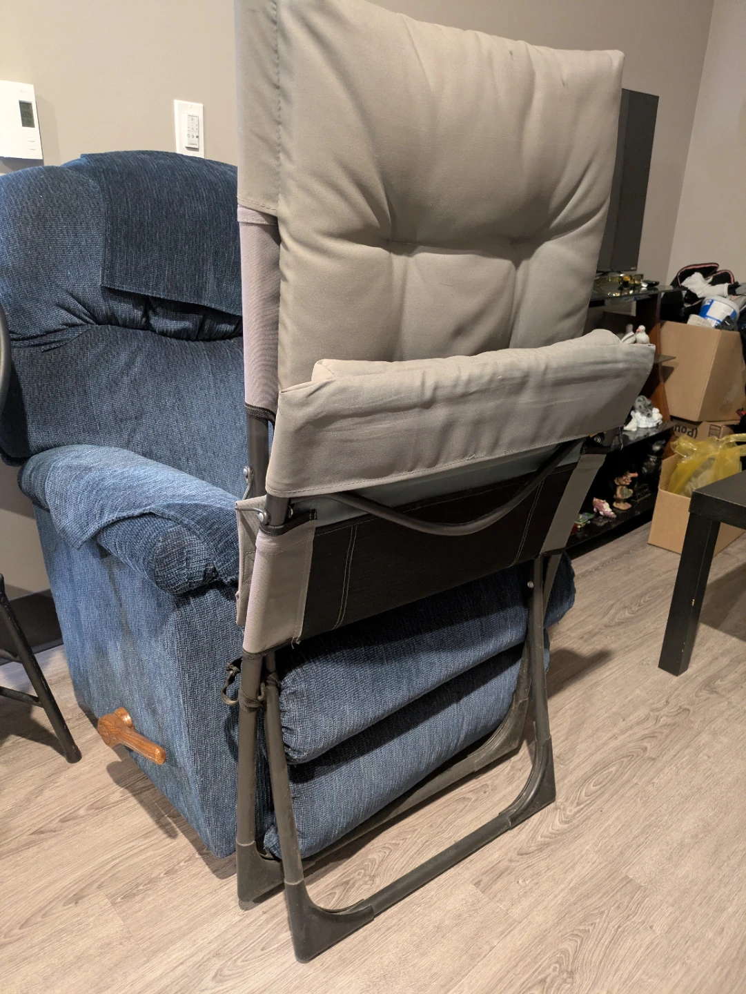 Grey Padded Folding Chair