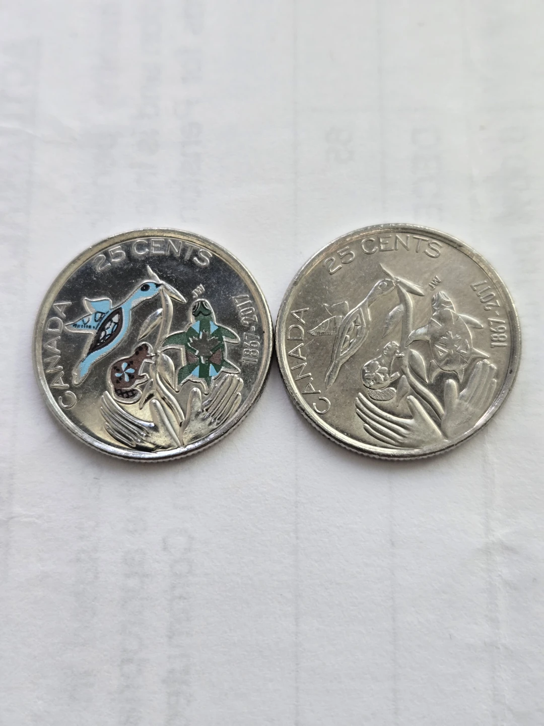 2 x Canada 25 Cents Coins - 2017