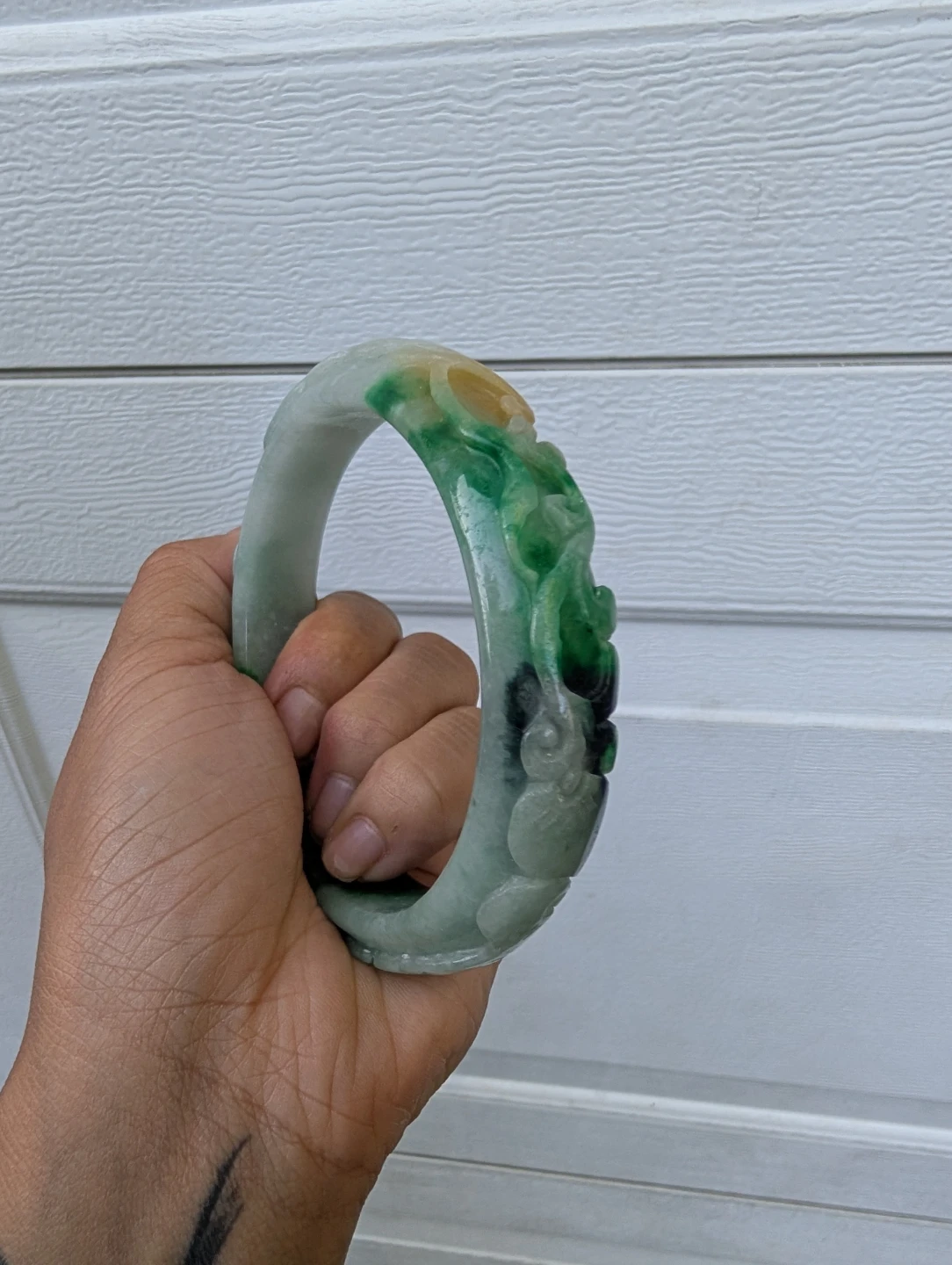 ⚽Carved Jade Bangle Bracelet - photo 5