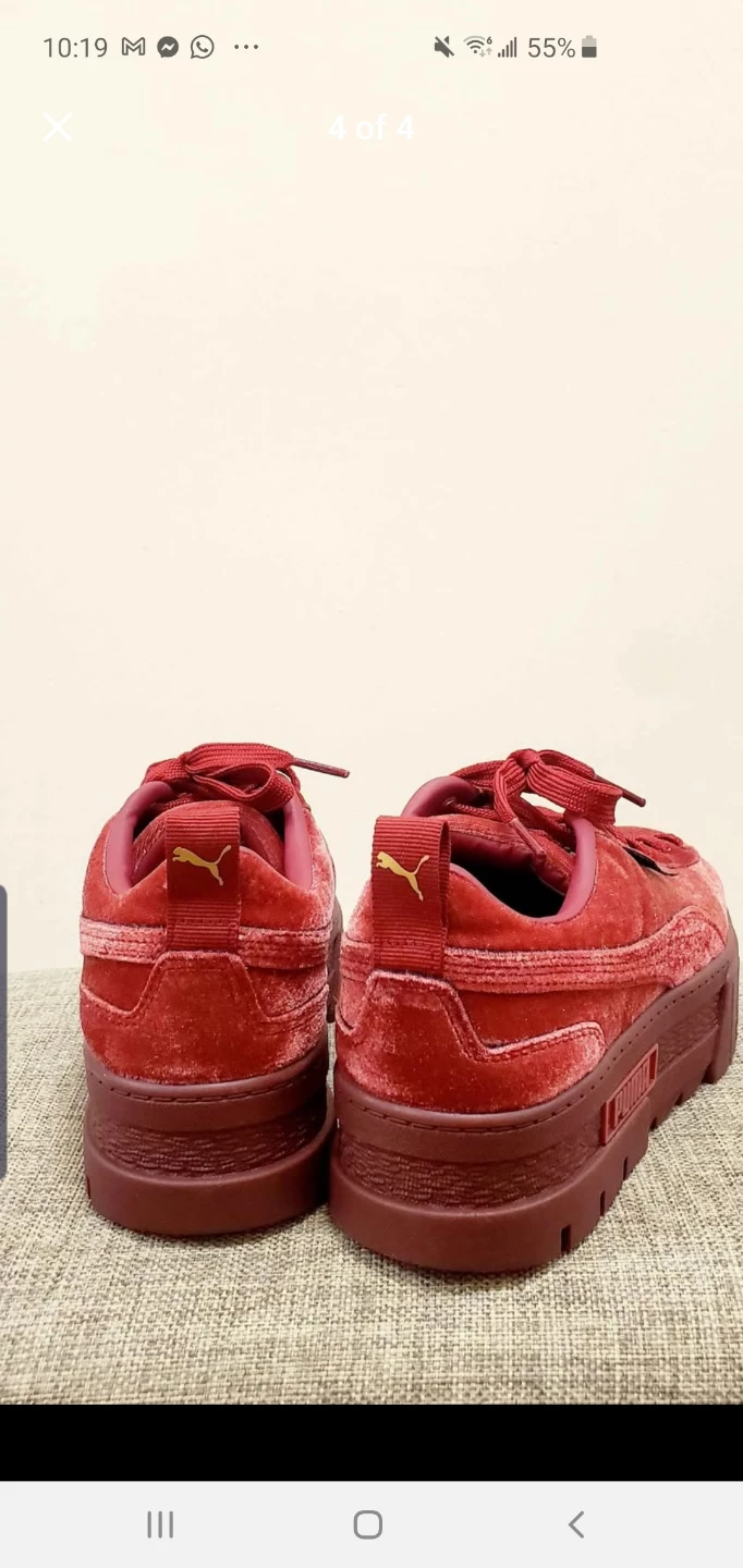 Puma Platform Velvet Red Sneakers