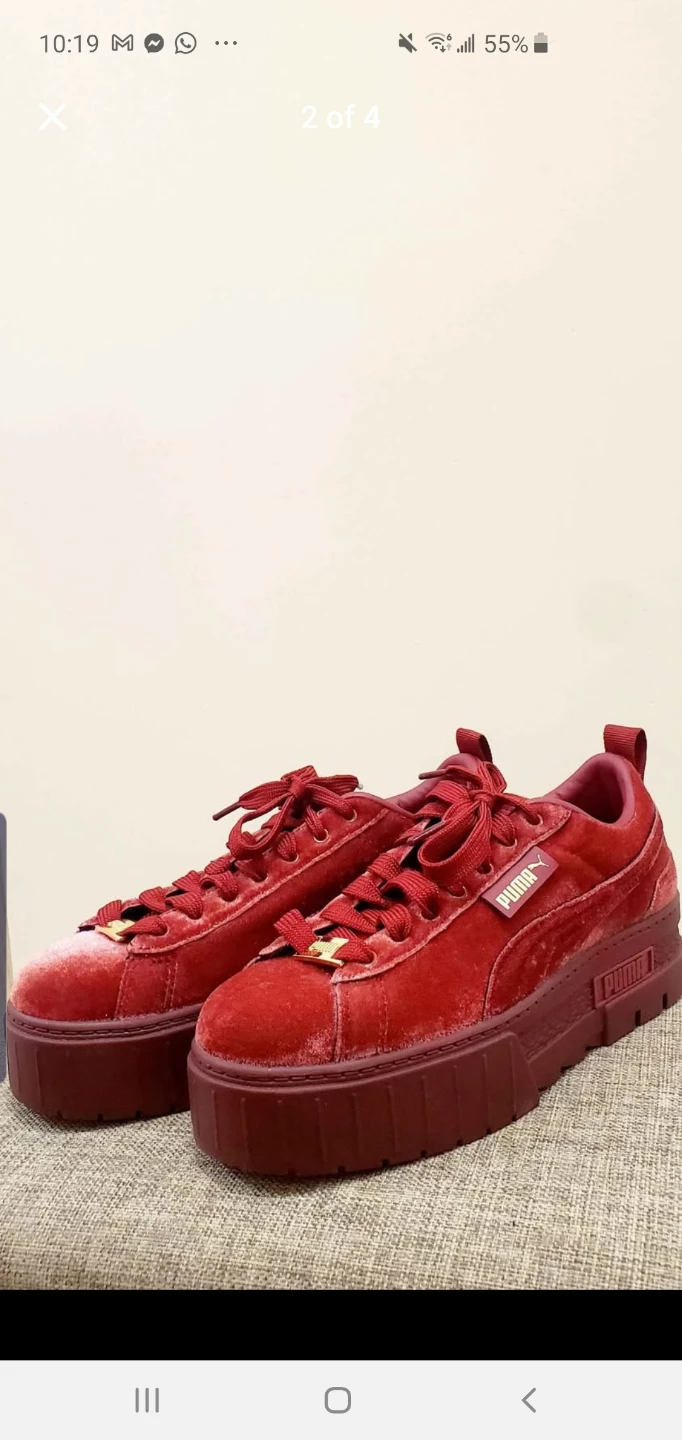 Puma Platform Velvet Red Sneakers - photo 3