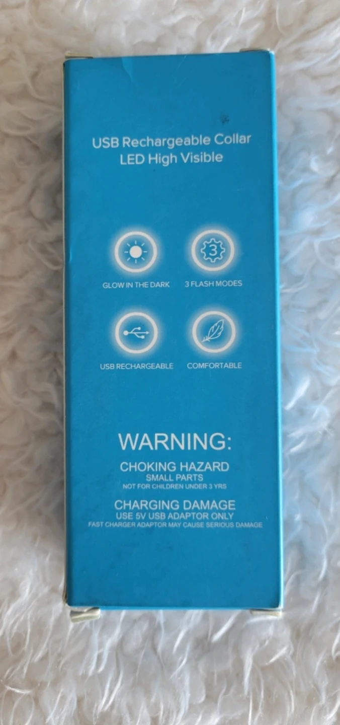 BNIB USB Rechargeable LED Dog Collar - Large, Blue - photo 3