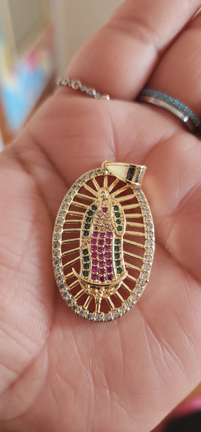 Gold platted Virgen de Guadalupe pendant - photo 5