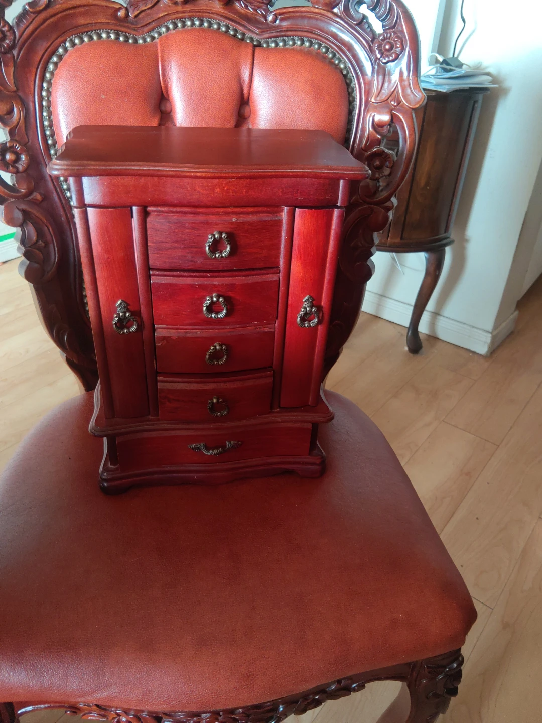 Wooden Jewellery Box with Mirror