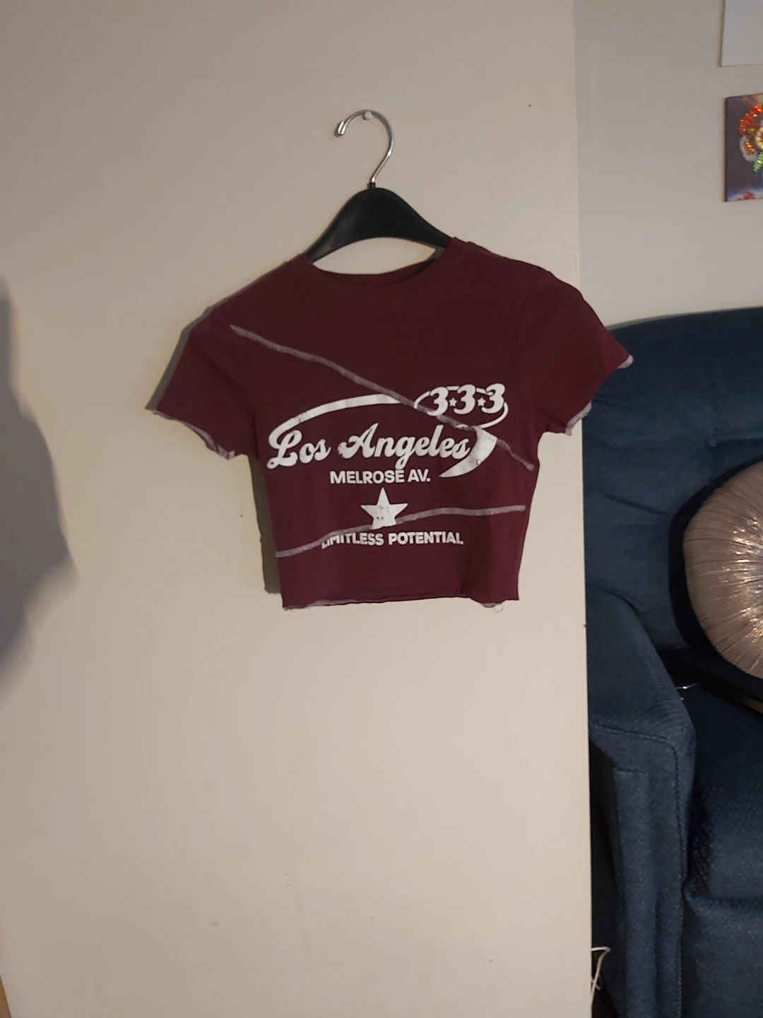 Maroon Los Angeles Graphic Crop Top