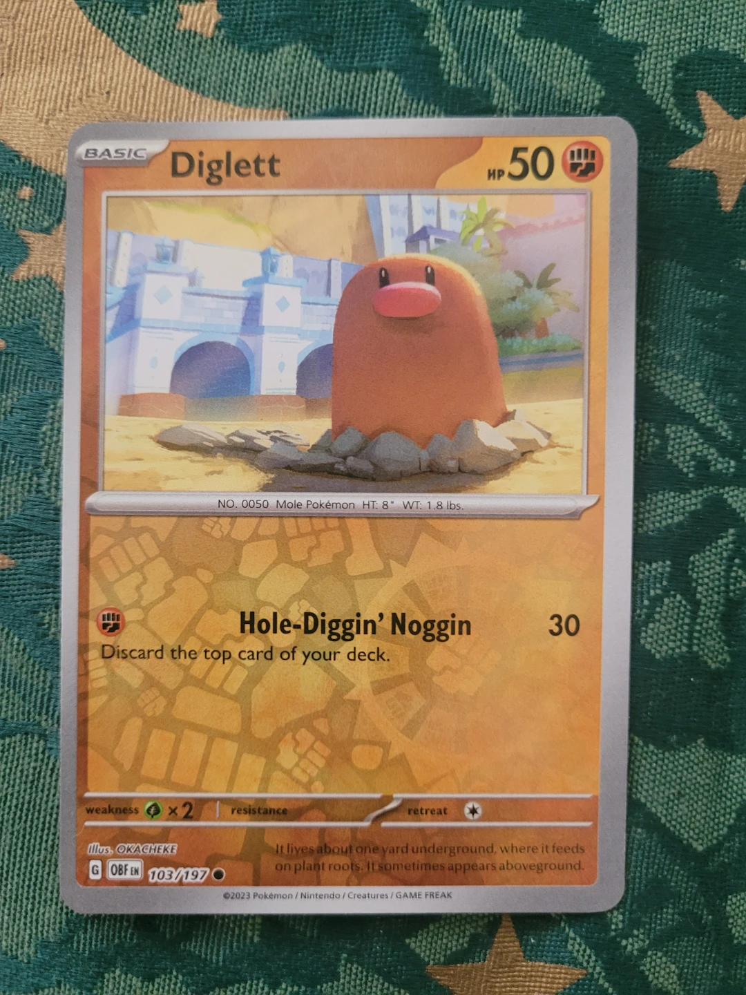 Reverse Holo Pokémon Diglett Trading Card ⚽