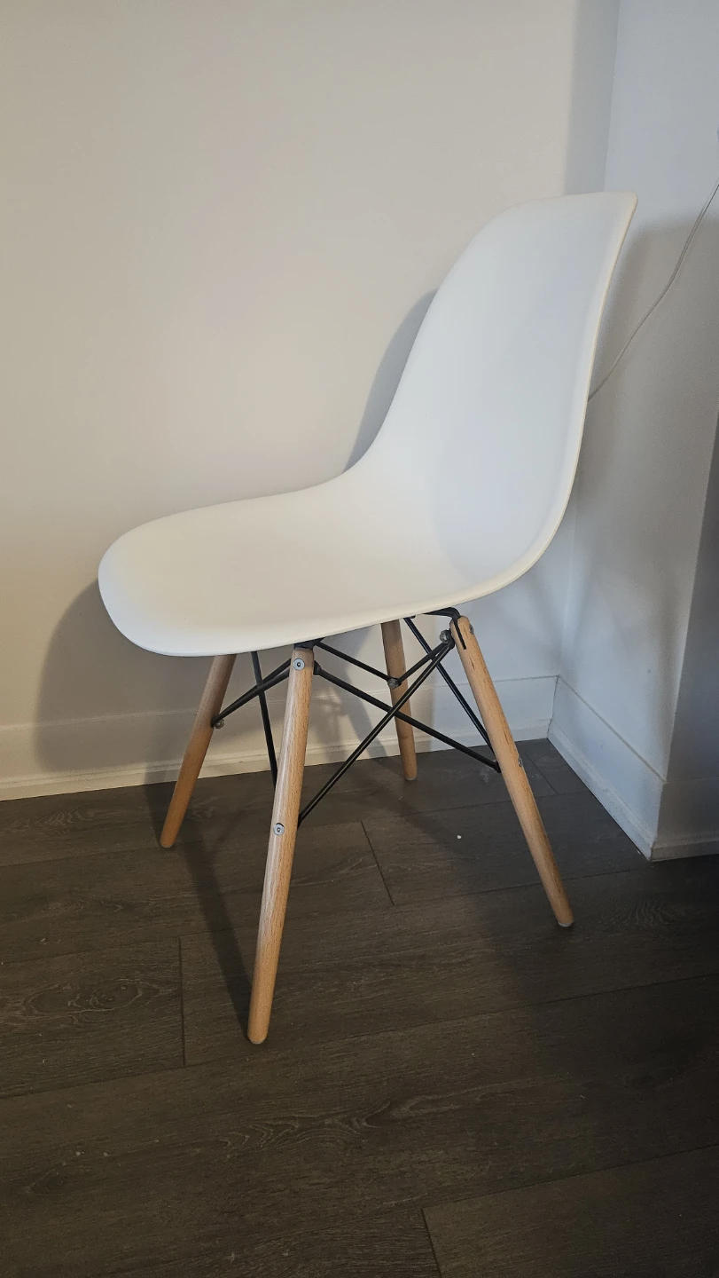 White Accent Chairwith Wooden Legs