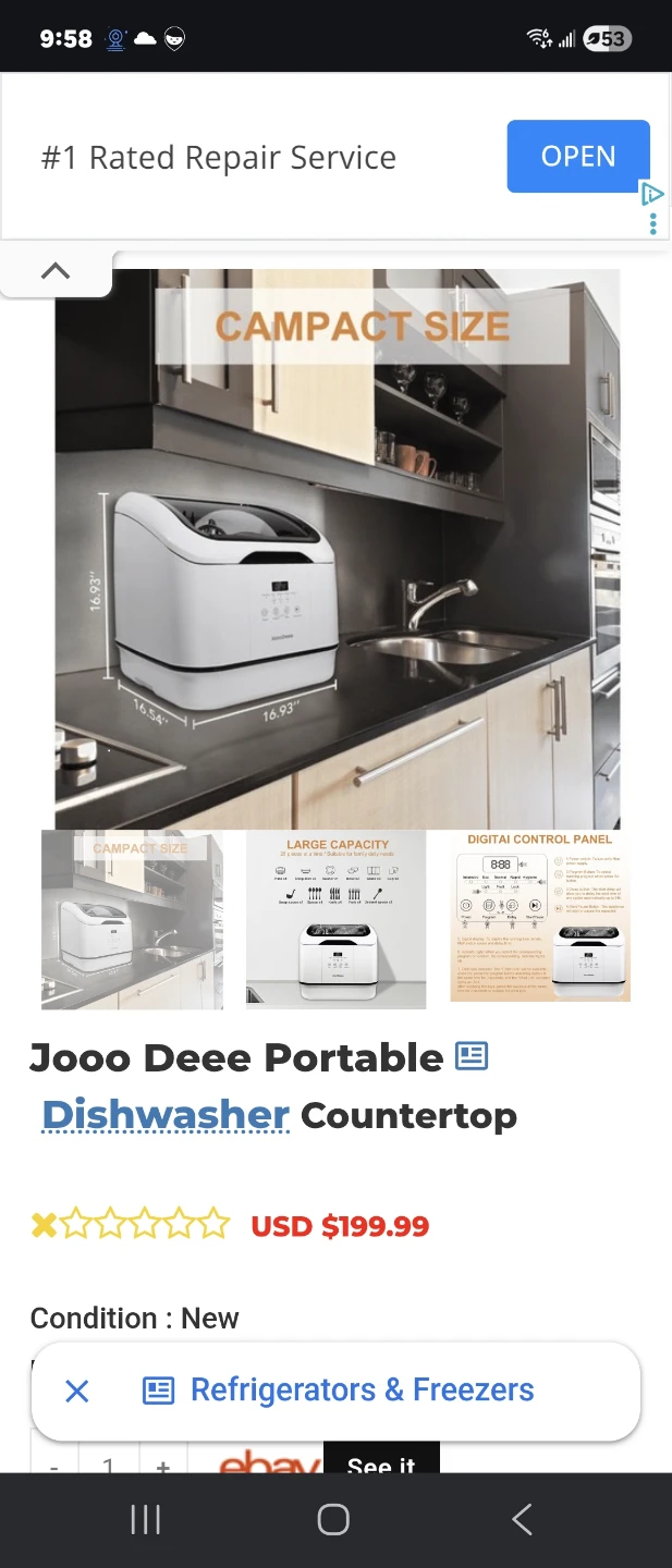 Jooo Deee Portable Countertop Dishwasher