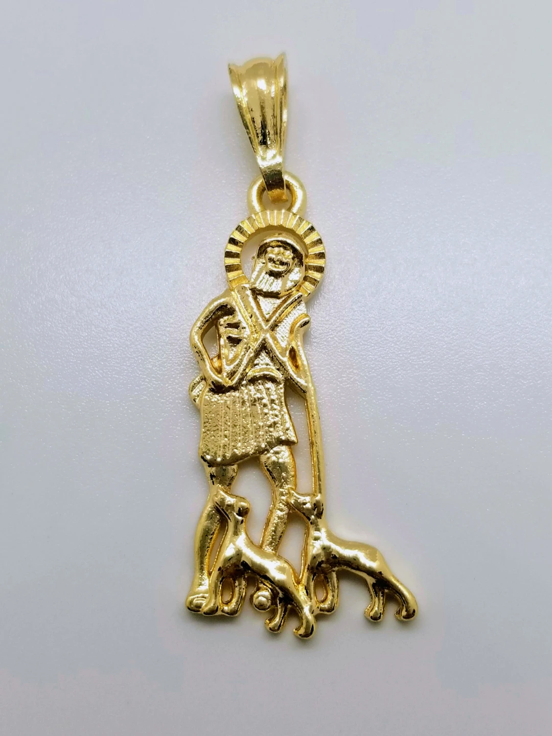Gold plated Saint lazaro with Dogs