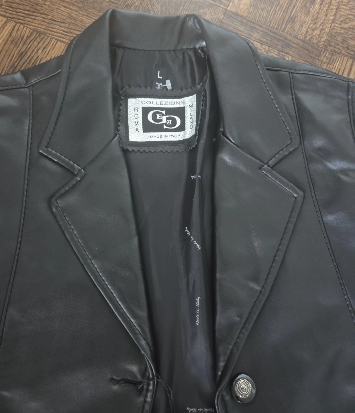 CD COLLEzione Black Leather Belted Blazer Made in Italy - photo 2