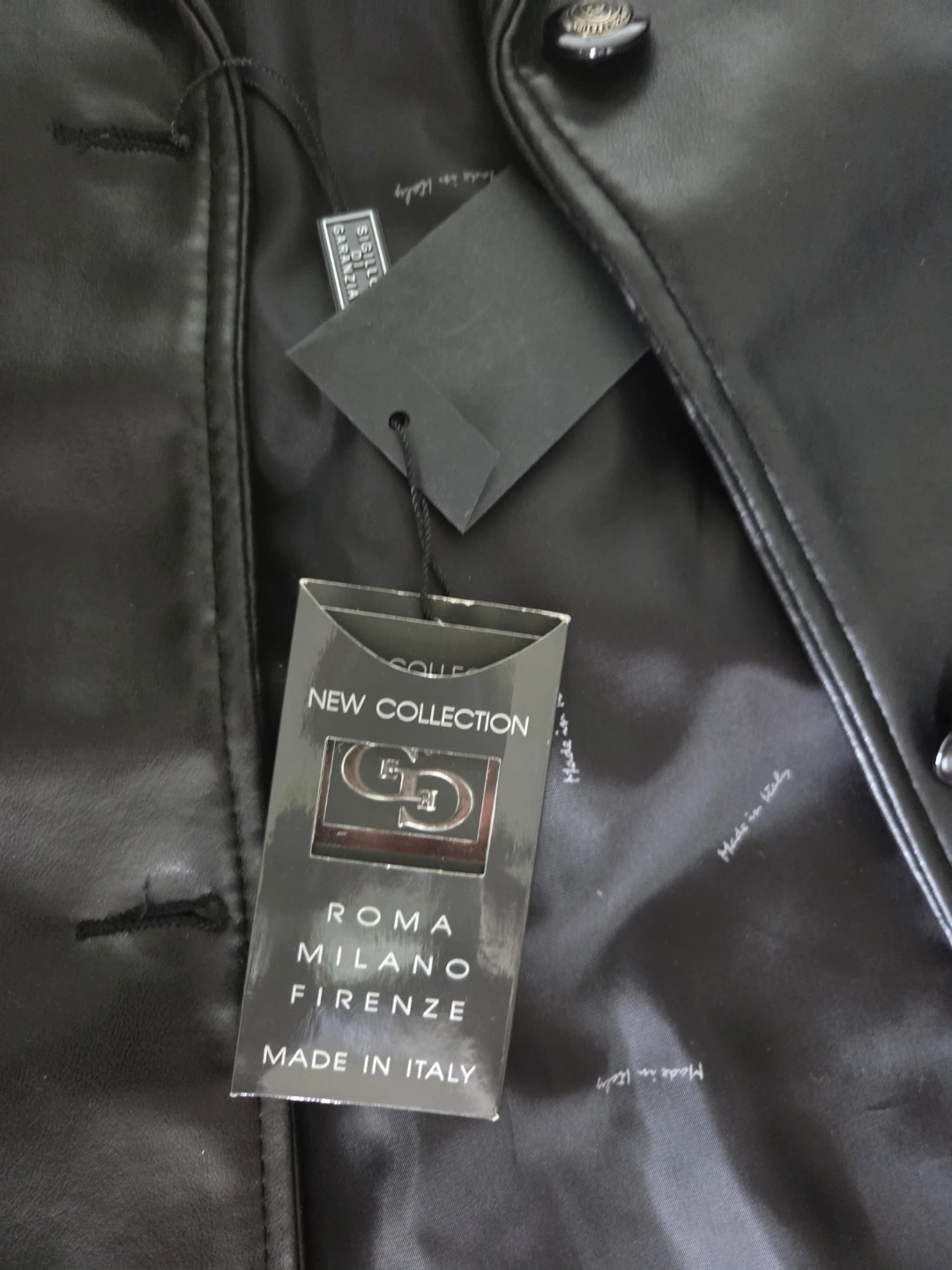 CD COLLEzione Black Leather Belted Blazer Made in Italy - photo 3