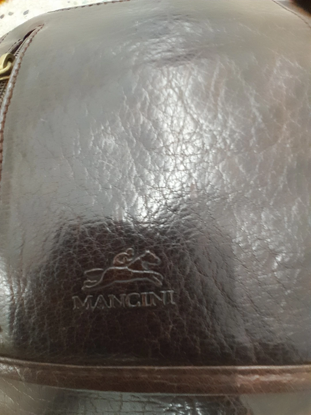Mangini Dark Brown Leather Crossbody vintage Bag - photo 3