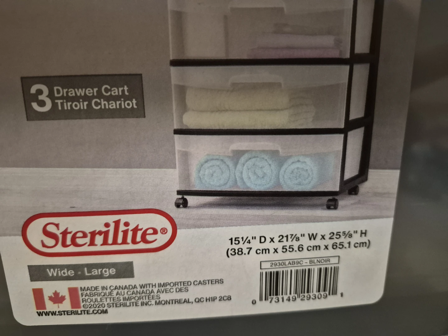 Sterilite 3 Drawer Cart - photo 2