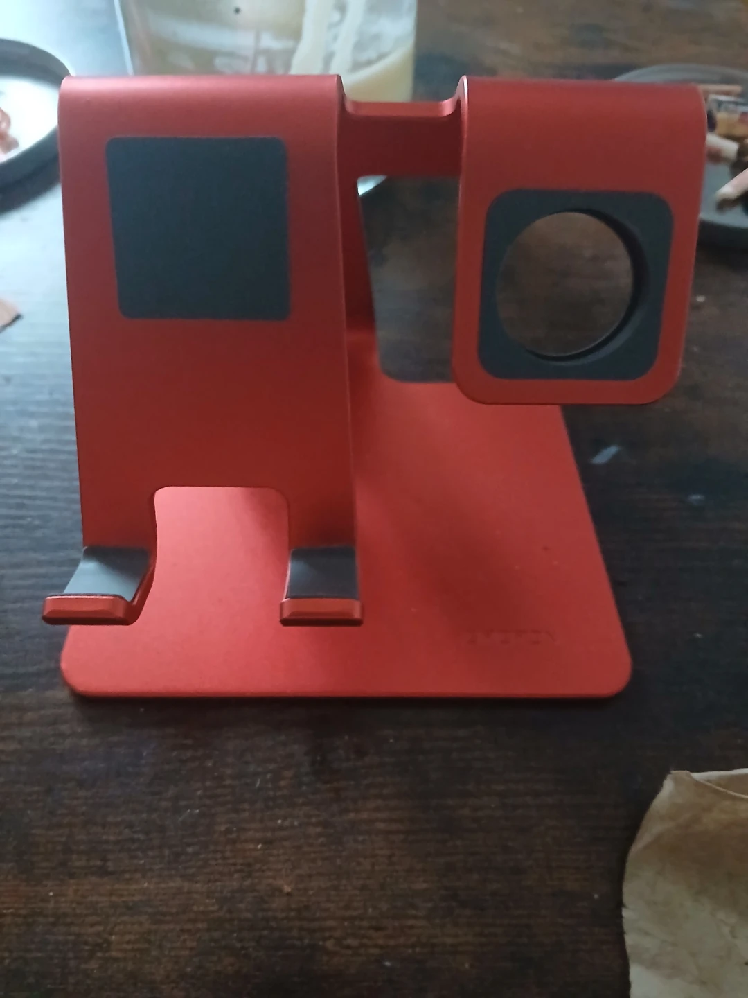 Red Aluminum Charging Stand for Phone and Watch