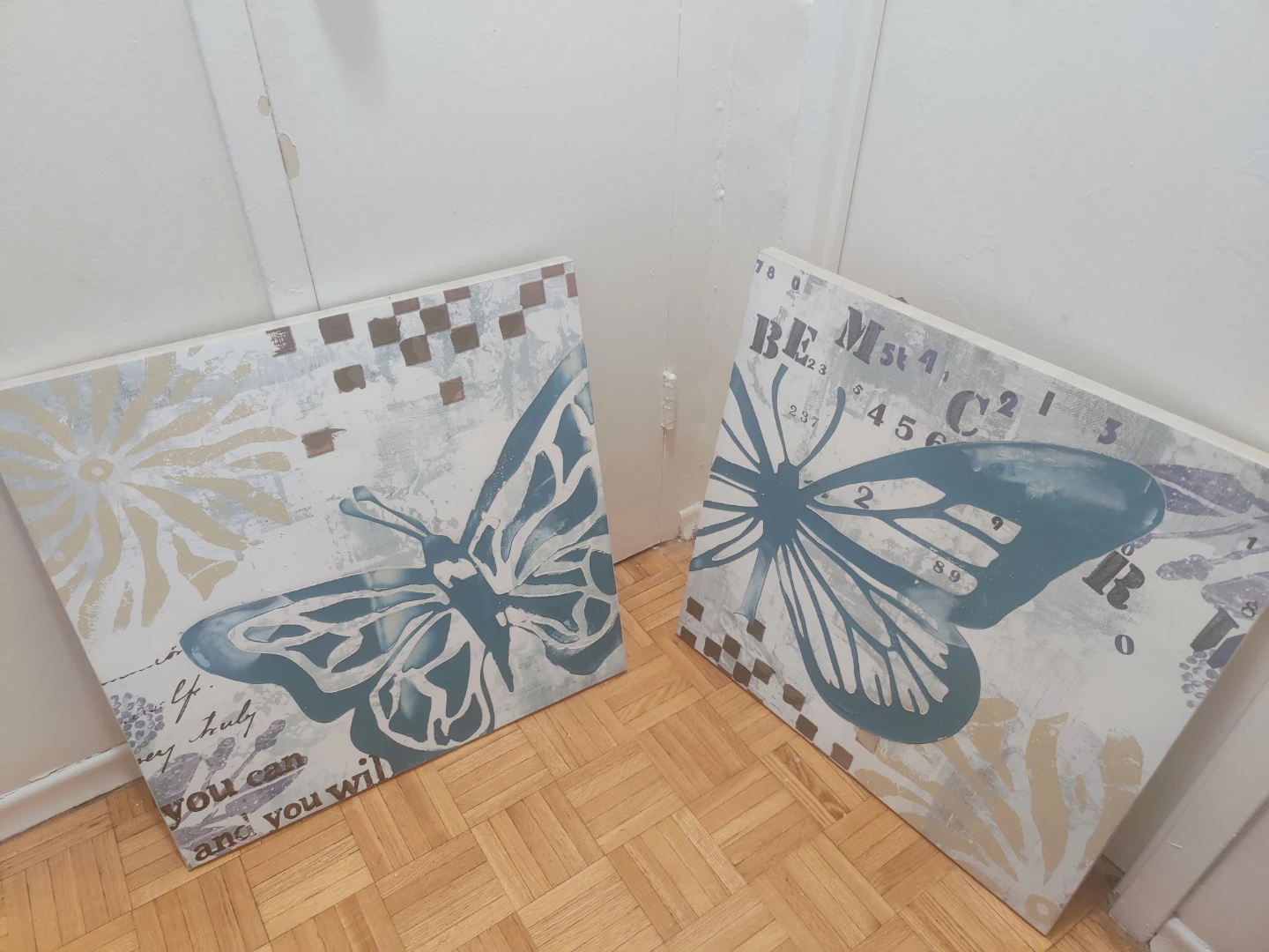 Canvas Wall Art Set - Butterfly Design