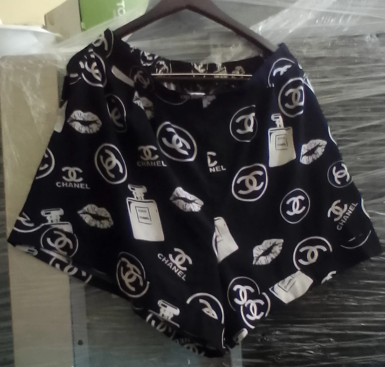 Chanel Inspired Black & White Print Shorts Set - photo 2