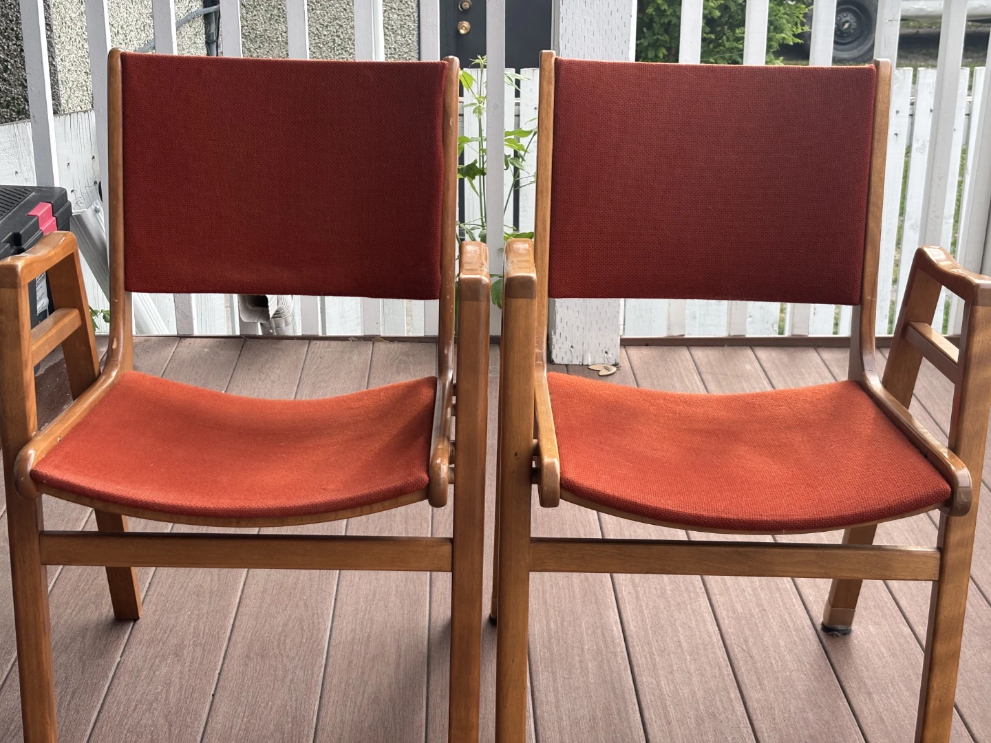 Henderson Dining Chairs (Set of 2) - Red Fabric & Wood - photo 2