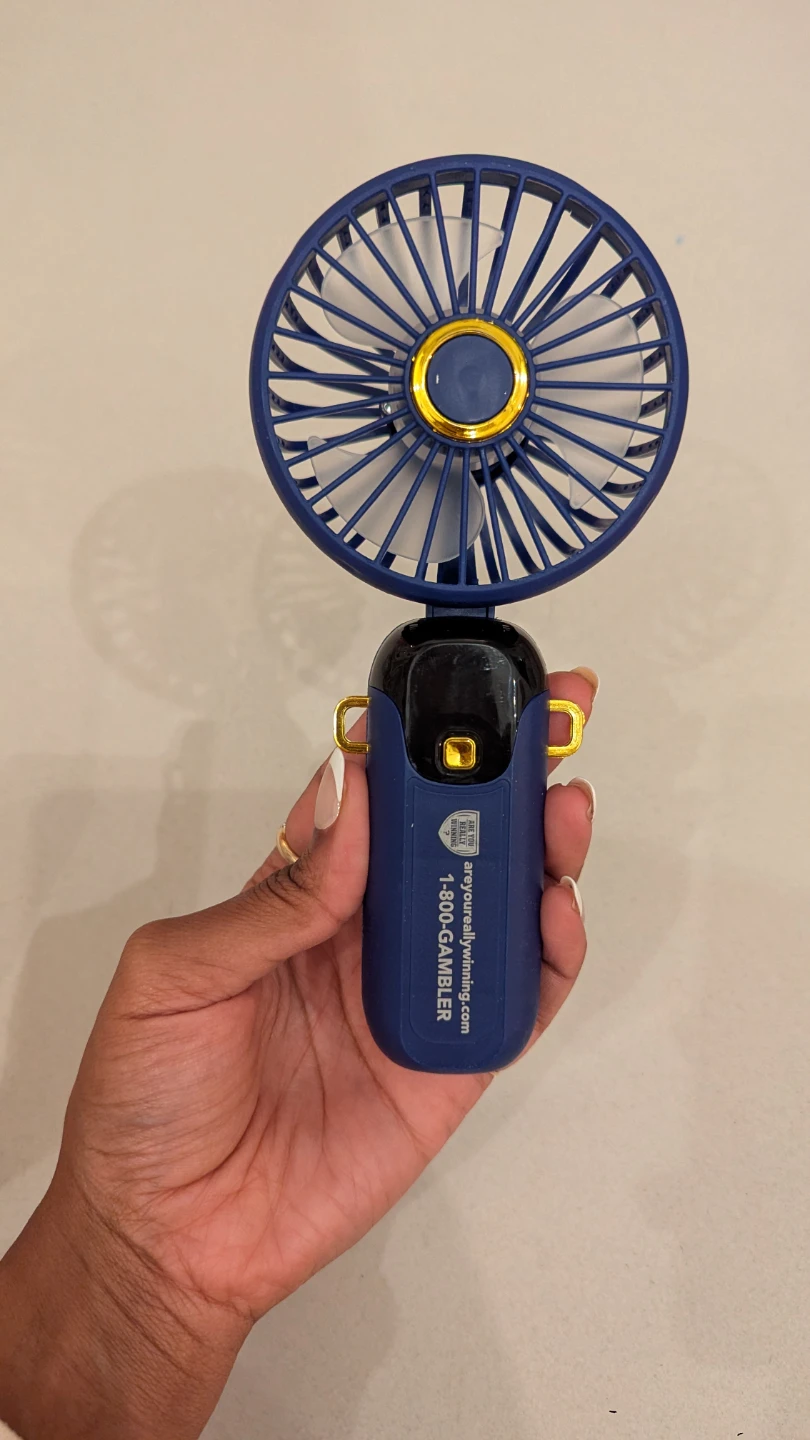 Blue LED Digital Display Mini Fan with Lanyard - photo 3