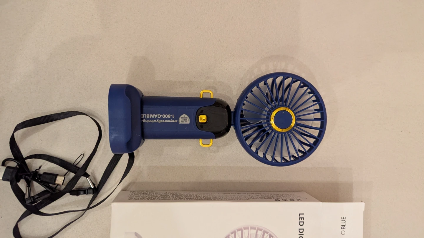 Blue LED Digital Display Mini Fan with Lanyard - photo 4