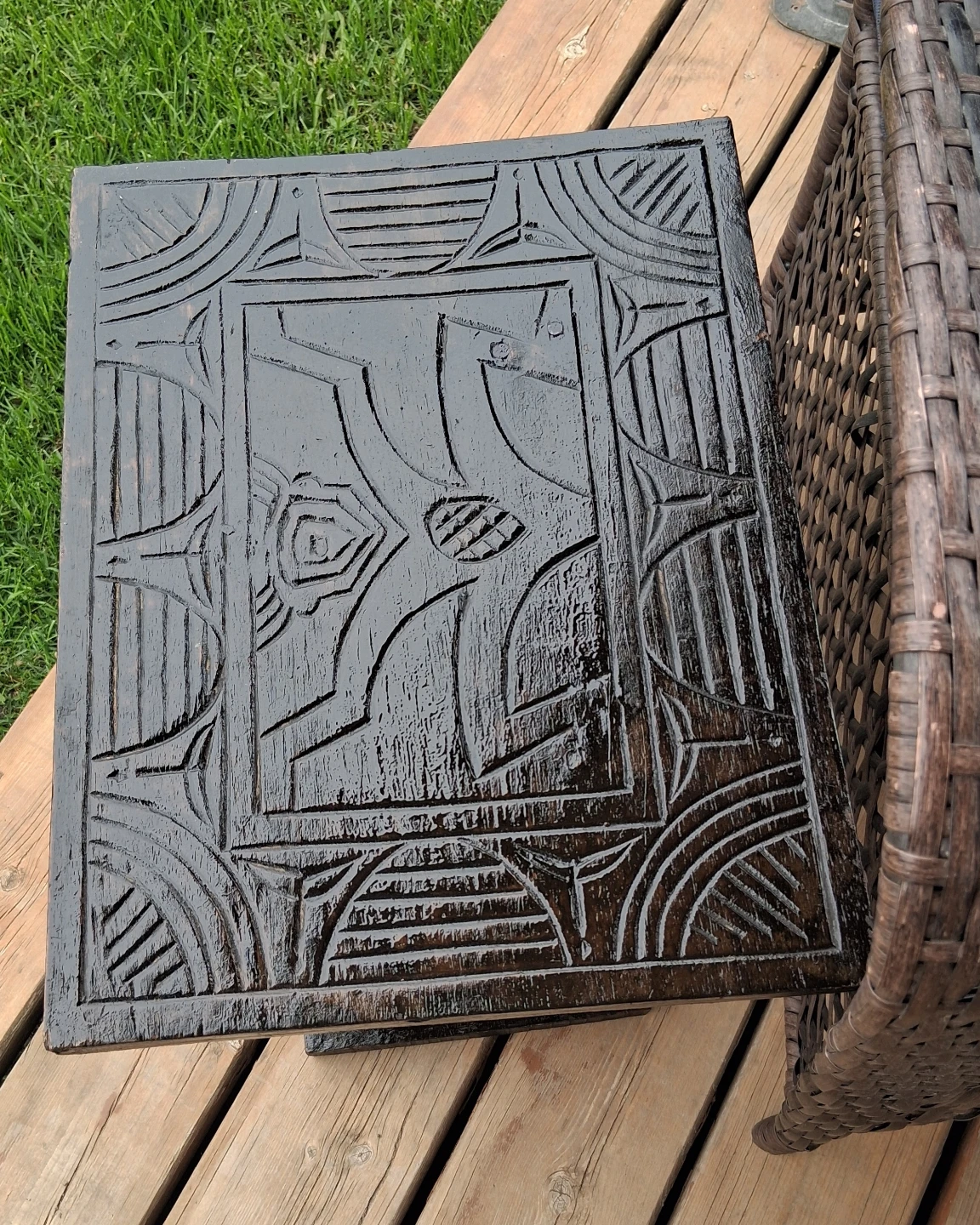 Carved Wooden Side Table - photo 4