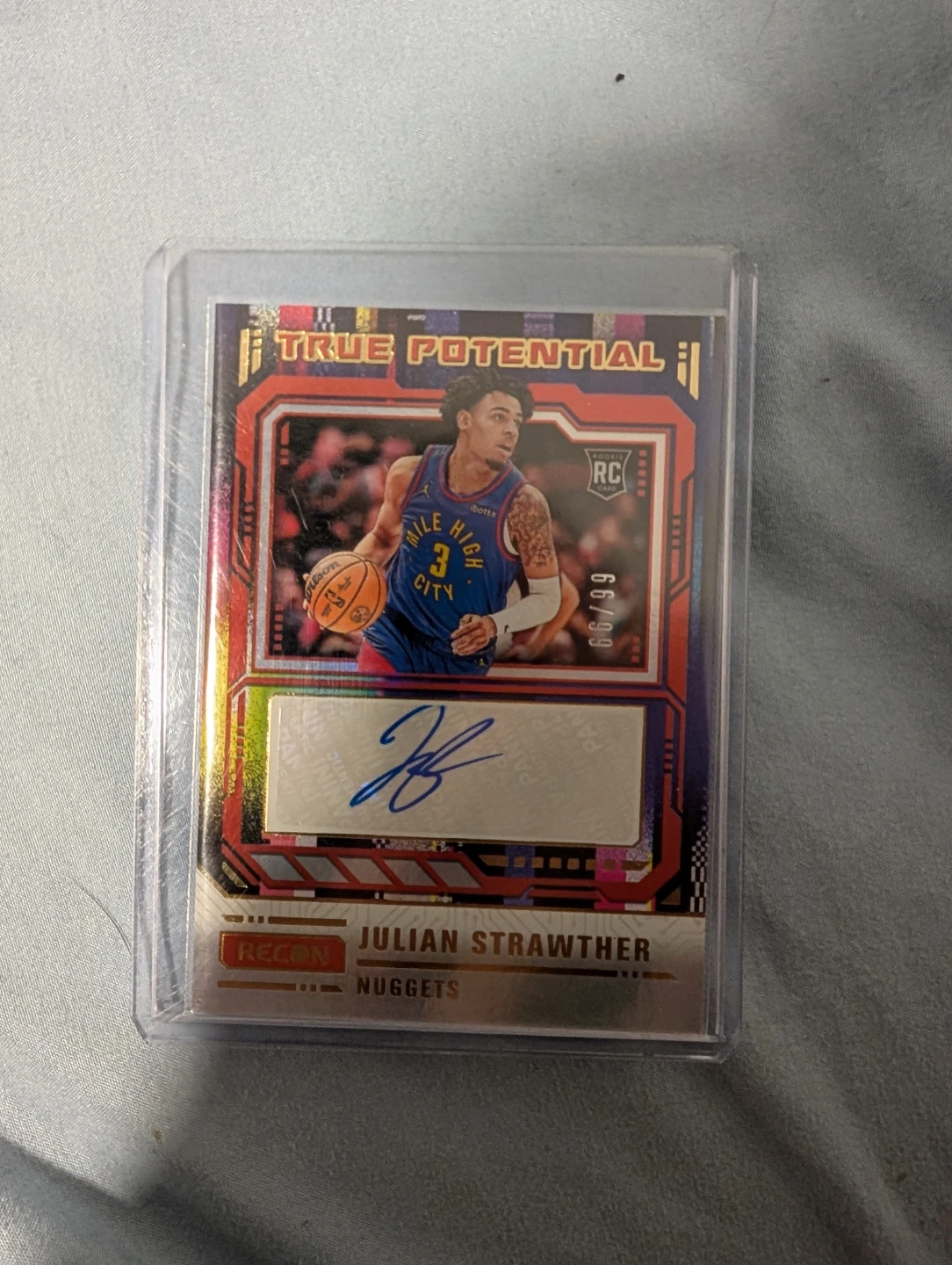 Julian strawther rookie autograph numbered to 99