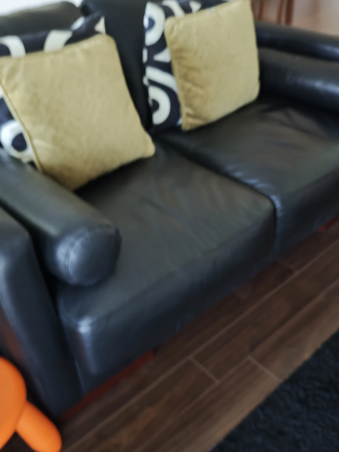 Moving Sale - Black Leather Sofa - photo 4