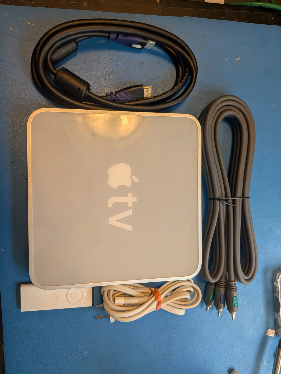 1st gen Apple TV with accessories