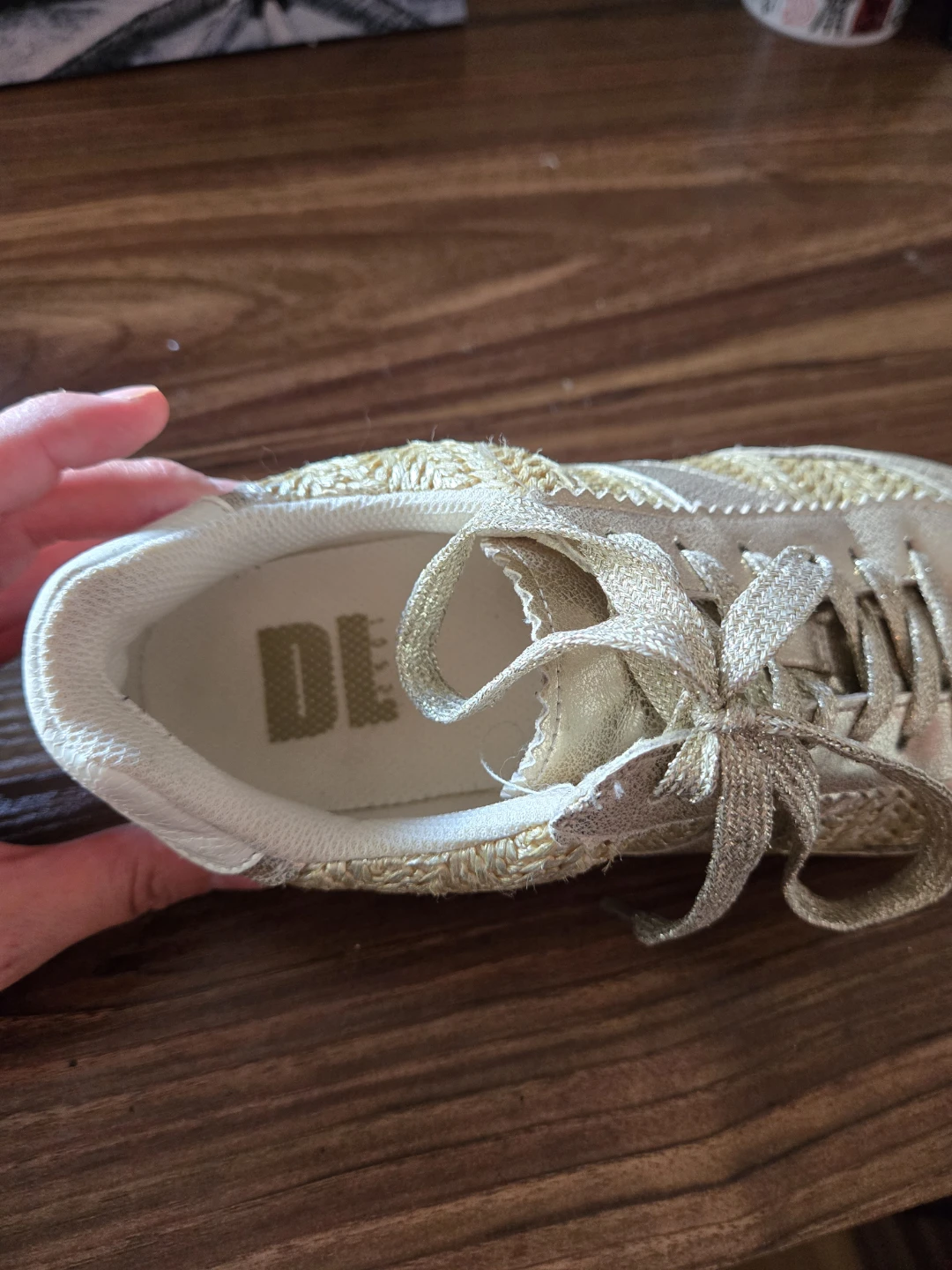 Gold Lace-Up Sneakers - Dirty Laundry (8.5W) - photo 4
