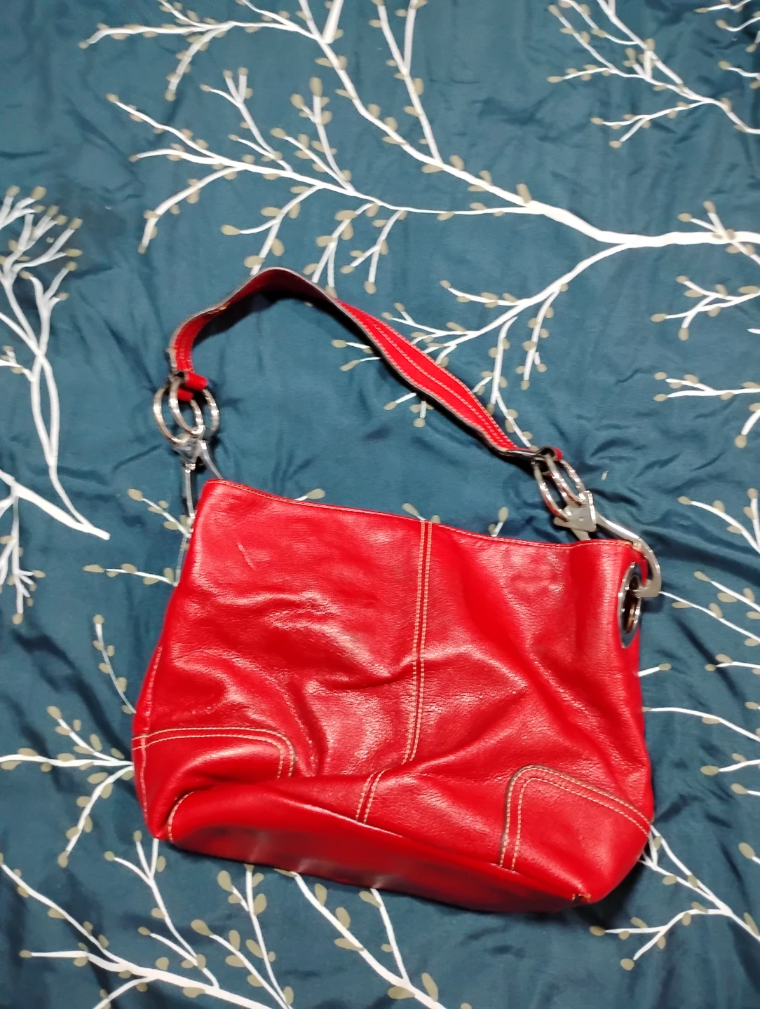 Red Leather Shoulder Bag