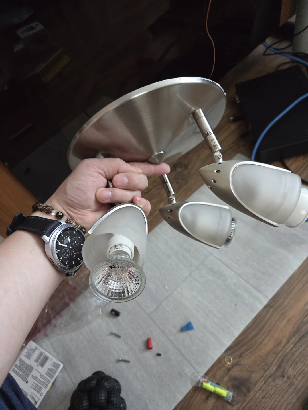 Brushed Nickel 3-Light Track Lighting Fixture