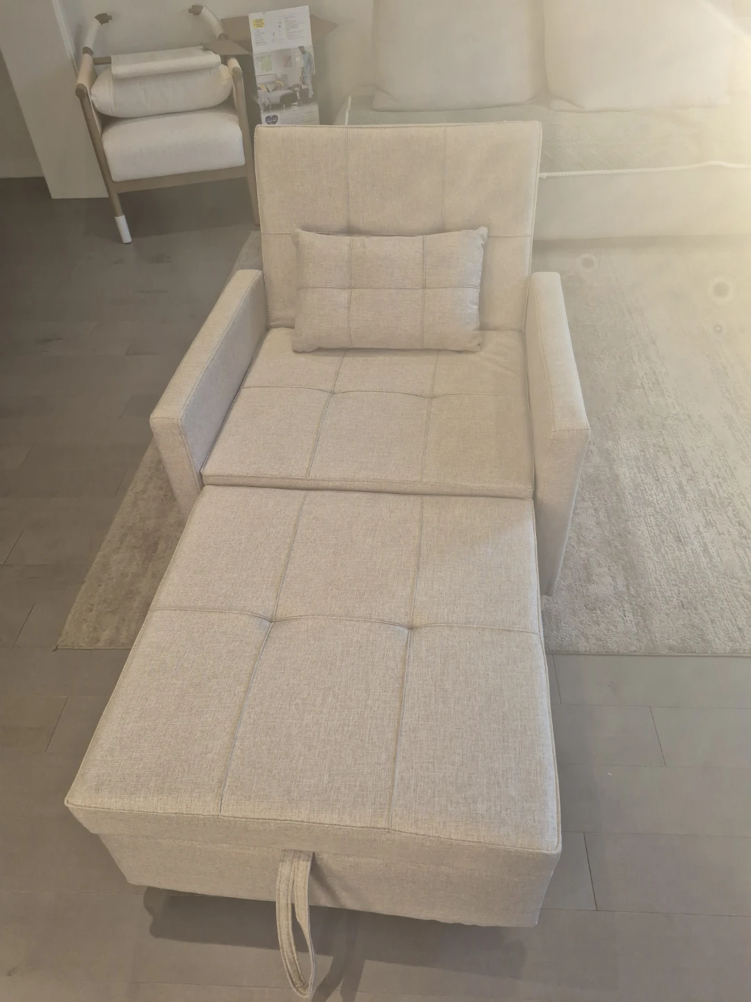 Convertible Armchair Bed with Storage Ottoman - photo 3