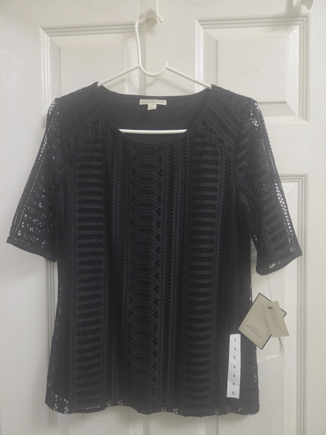 Dana Buchman Black Lace Top Size S