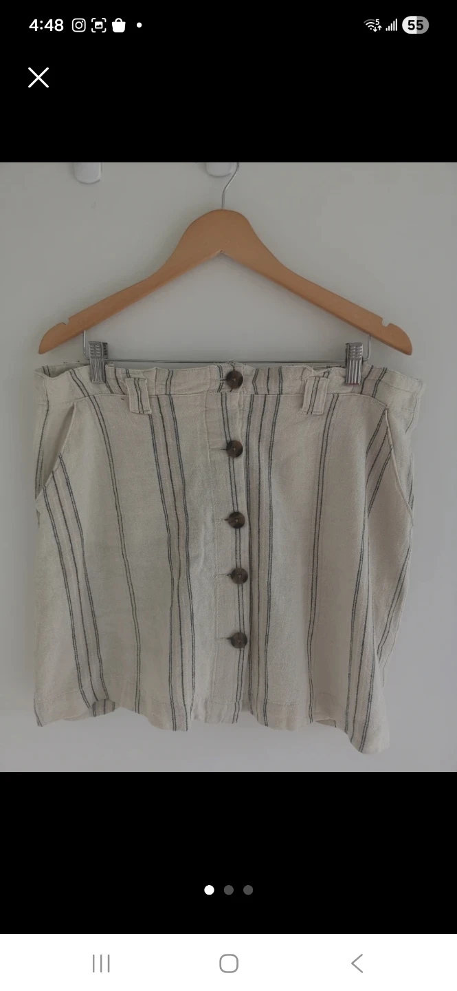 maurices Striped Linen Blend Skirt - Size 12 - photo 2