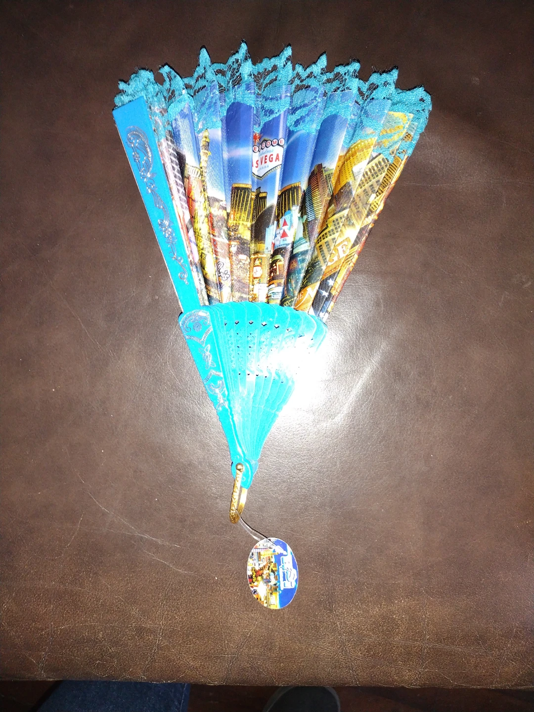 Blue Las Vegas Scenic Folding Fan ⚽ - photo 4