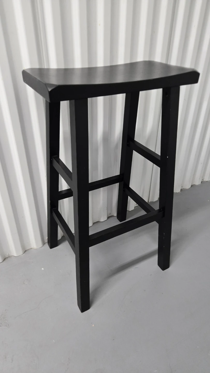 Black Saddle Seat Bar Stool