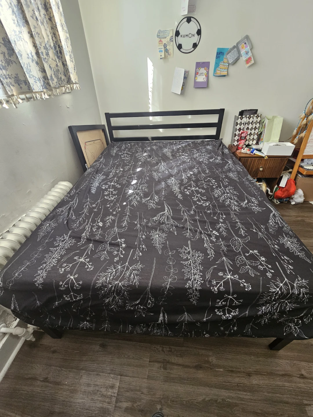 Black Bed Frame with mattress Full size