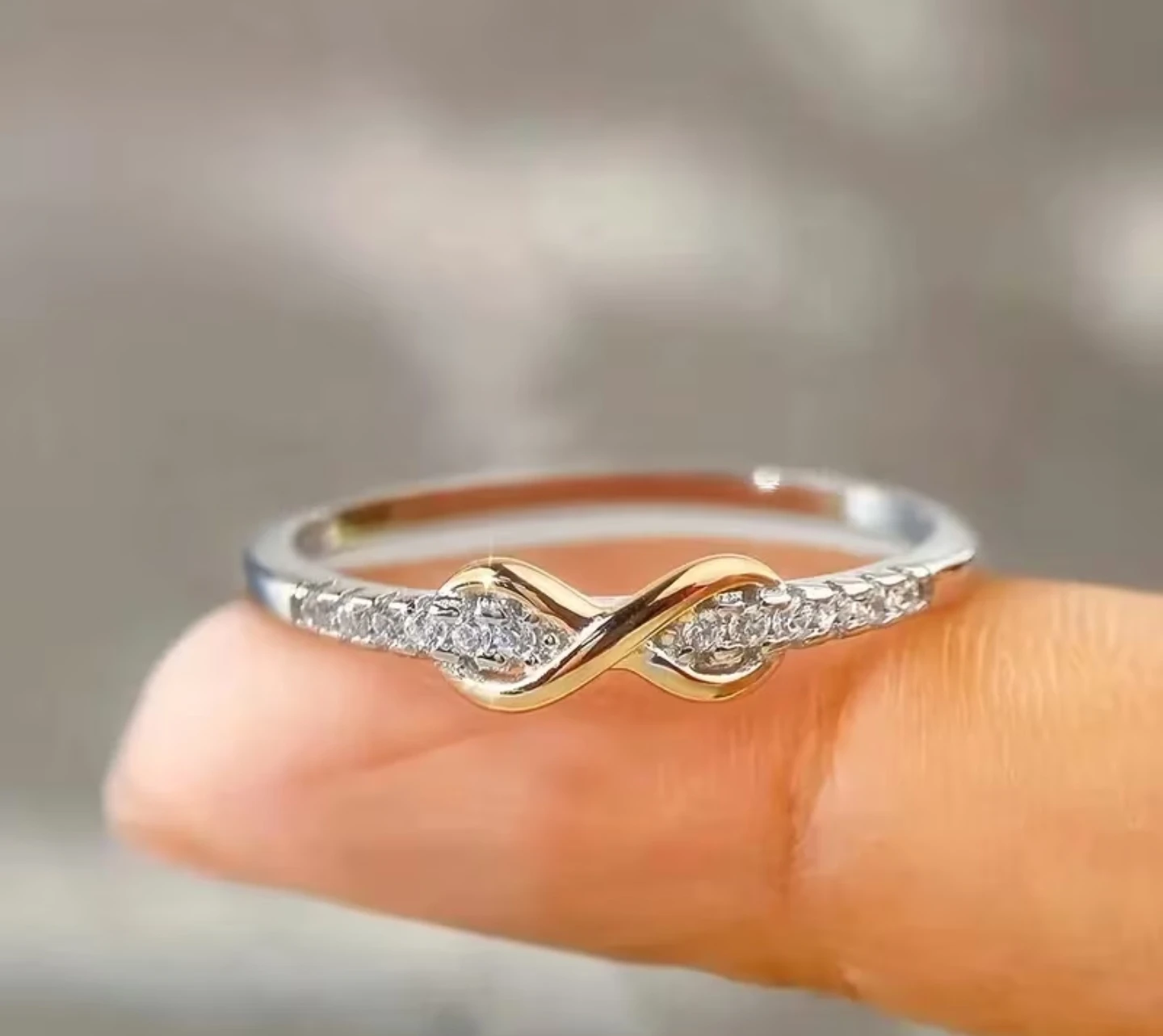 Infinity Ring with Rhinestones - photo 2