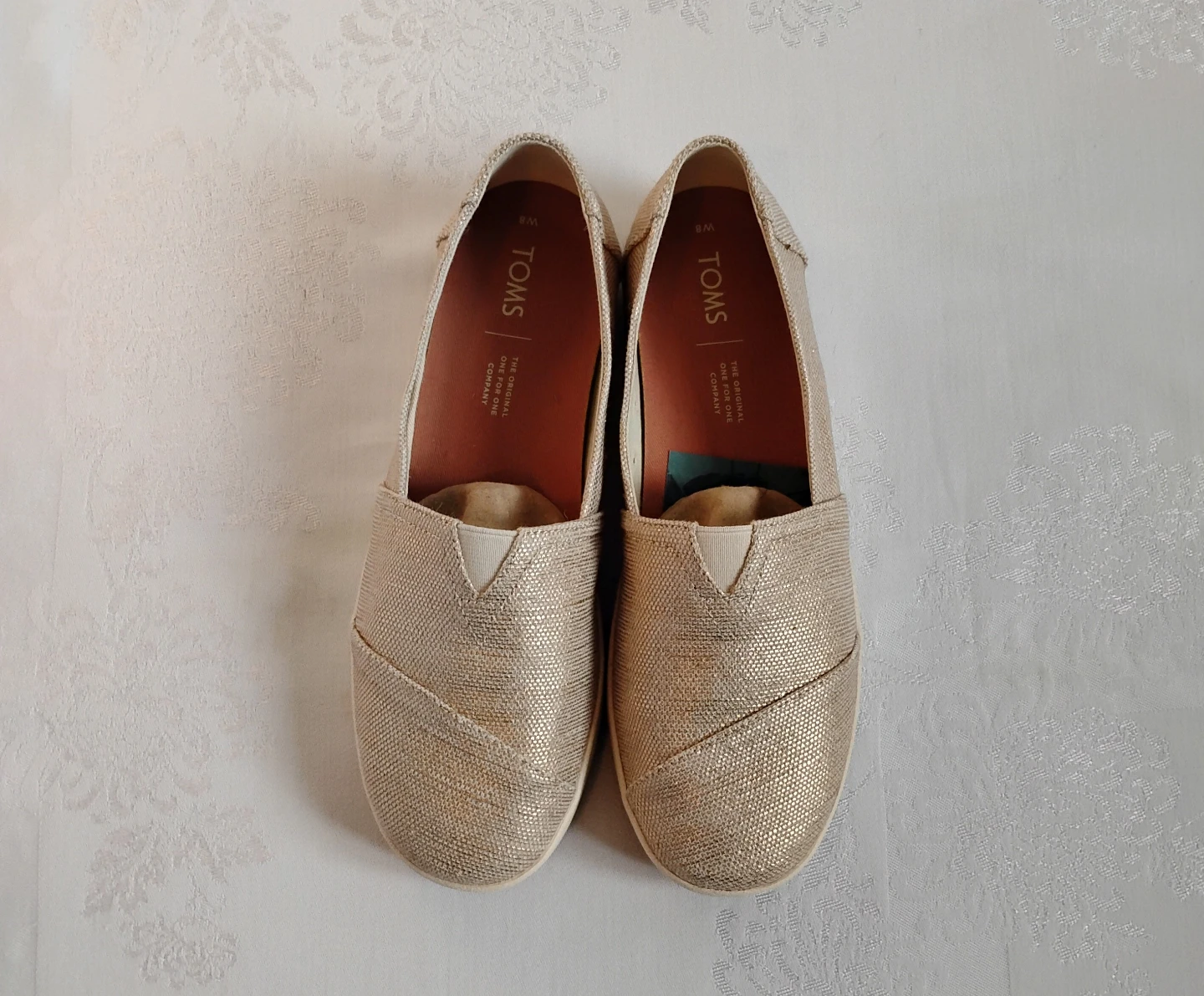 ⚽ Rose Gold Vegan Slip On Tom's