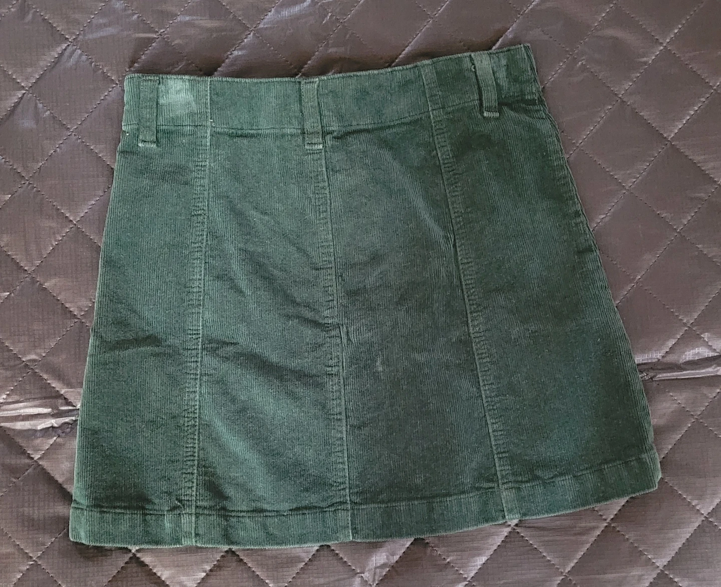 Green Corduroy Button-Front Mini Skirt - photo 2