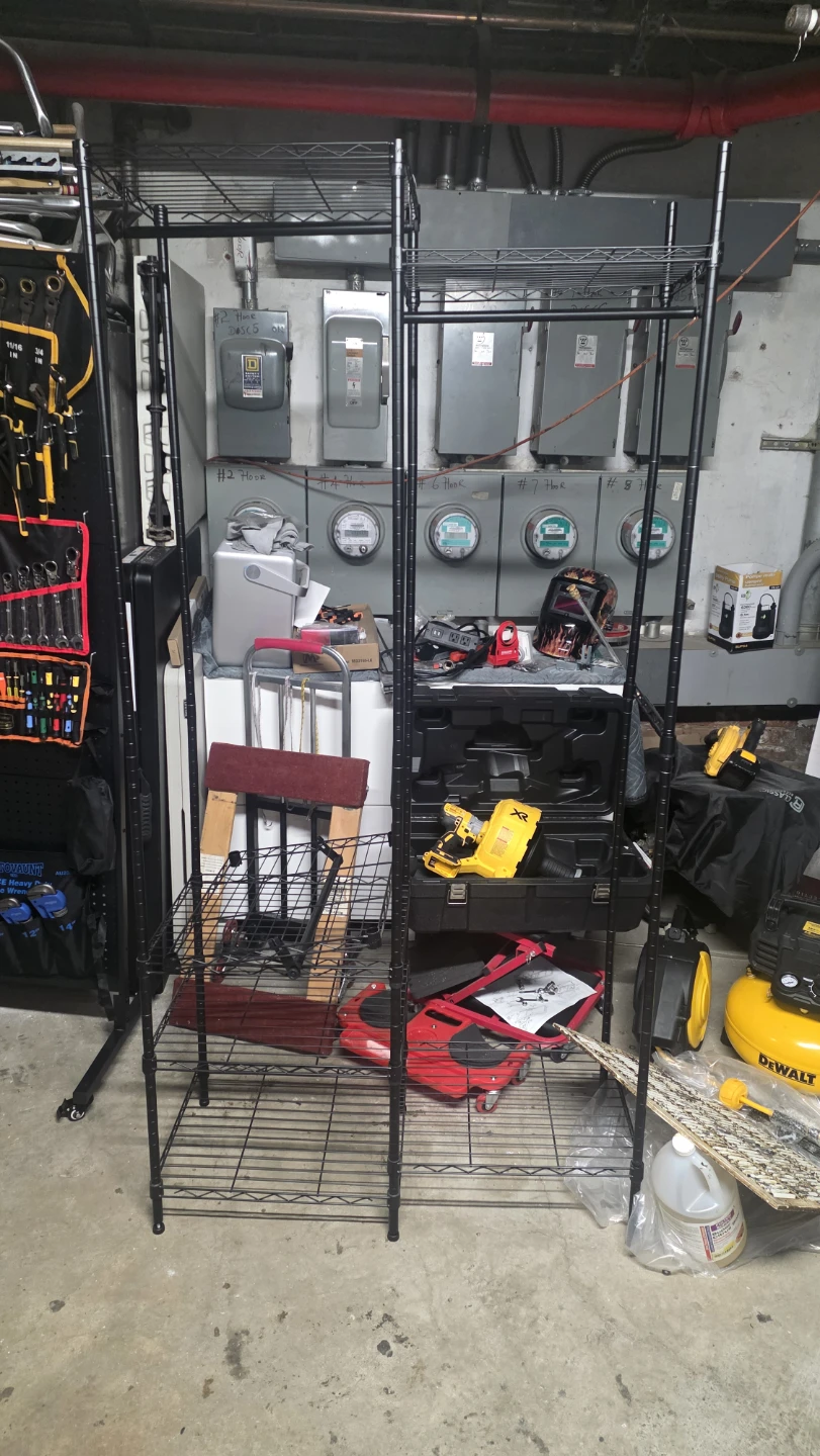 Black Metal Wire Shelving Unit
