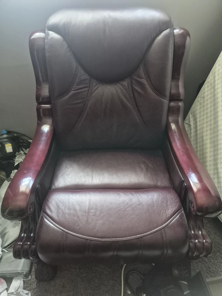 Burgundy Leather Loveseat - photo 2