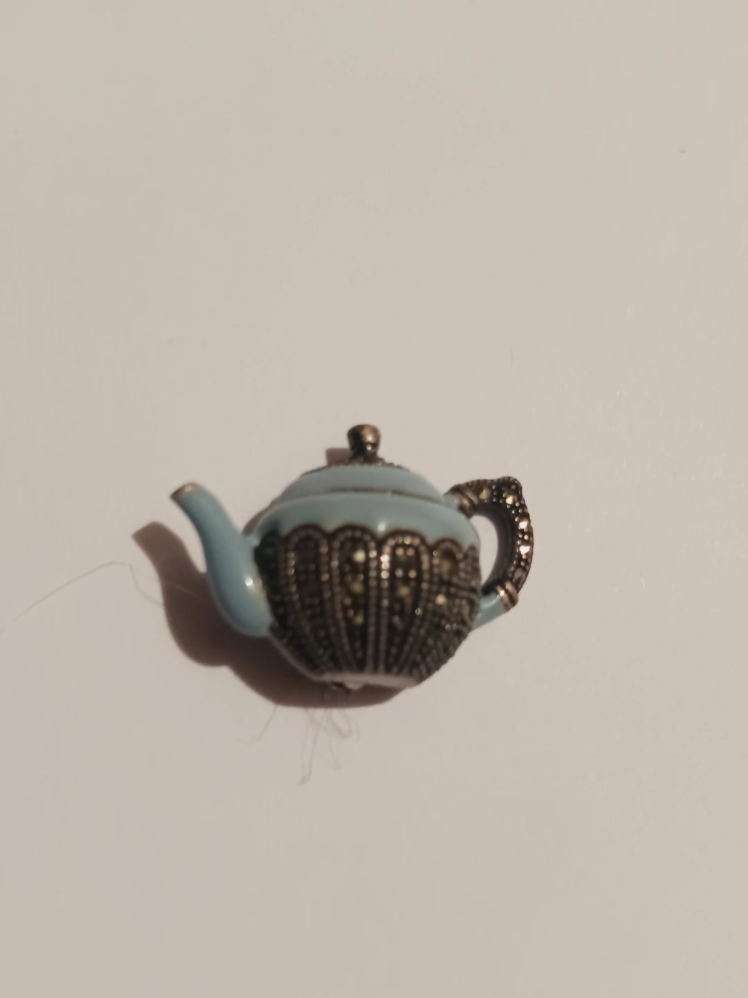 Judith Jack 925 Signed Sterling Silver 925 Teapot Brooch - photo 2