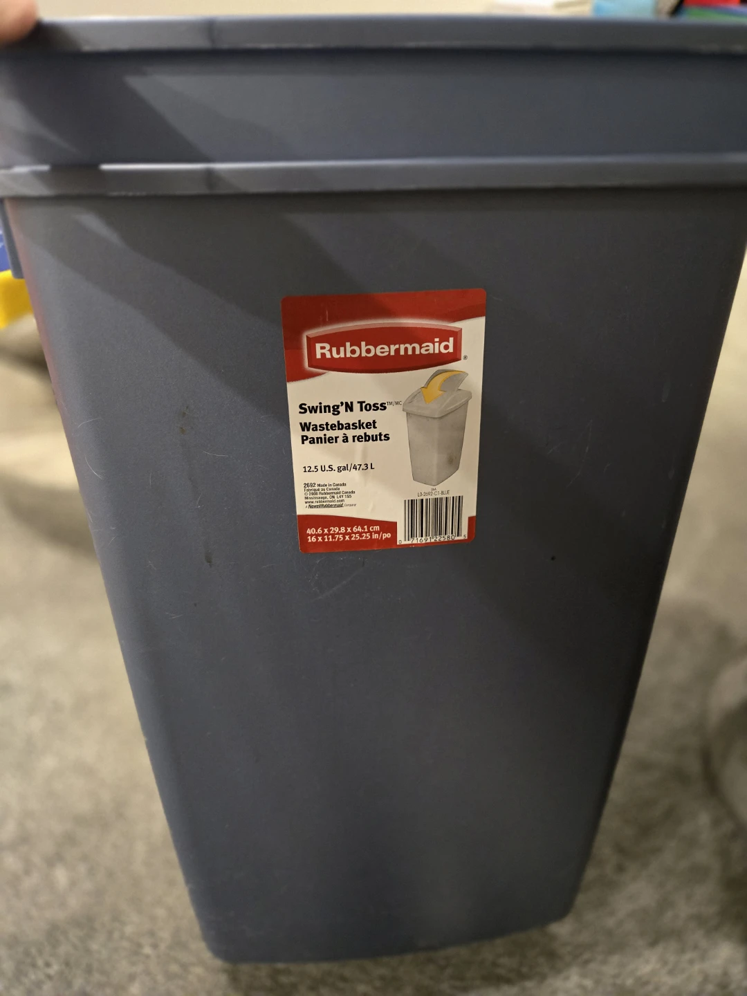 Rubbermaid Swing'N Toss Wastebasket - Blue - photo 3