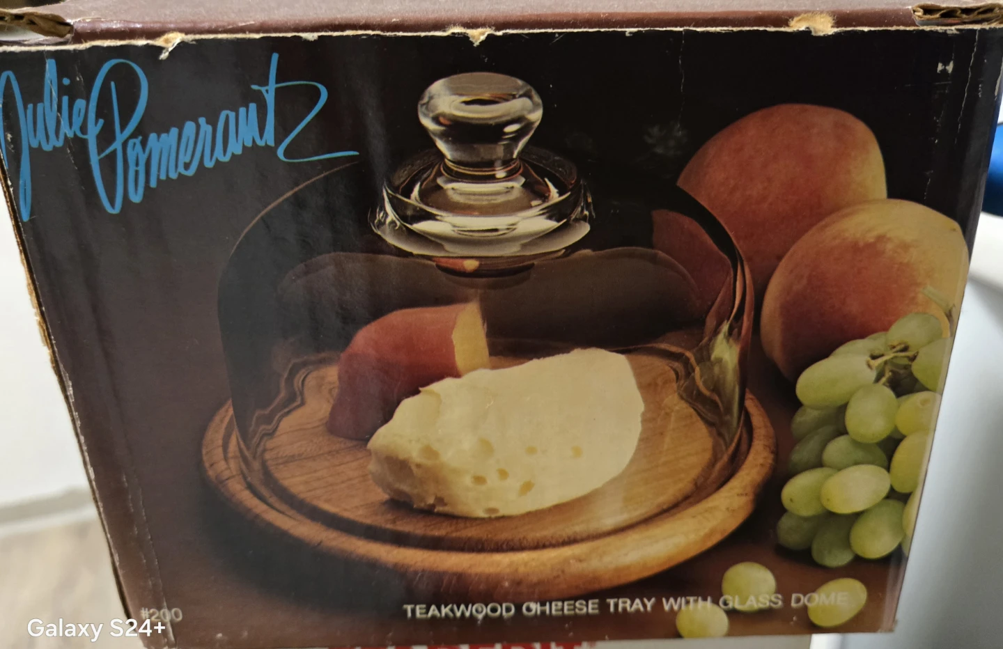 Julie Pomerantz Teakwood Cheese Tray with Glass Dome