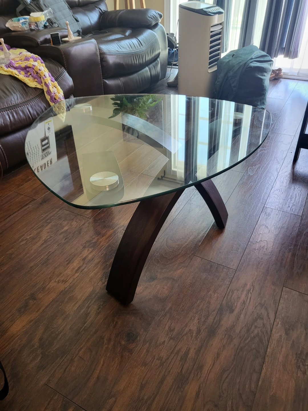 Modern Glass and Wood Coffee Table - photo 2
