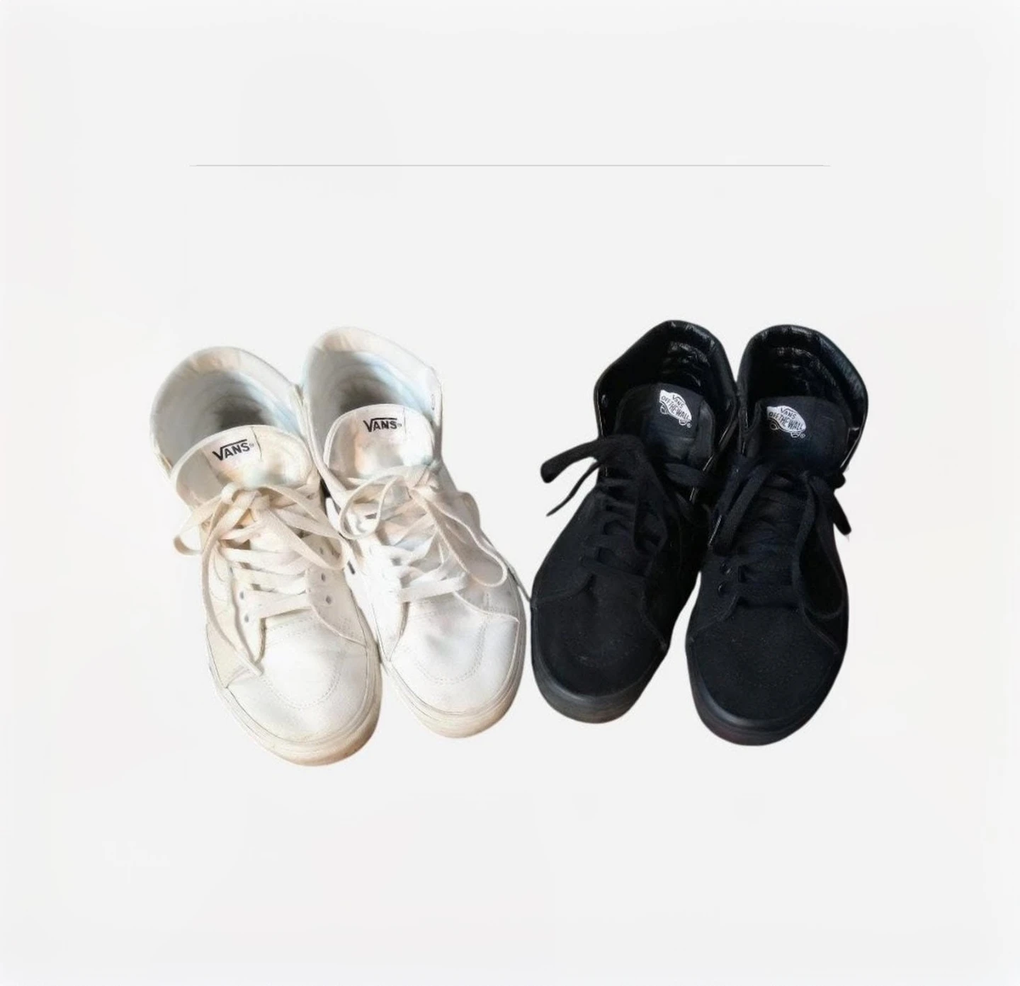 2 pairs of Vans Sk8-Hi High Tops1 Black Pair 1 White Pair Size 7 - photo 3