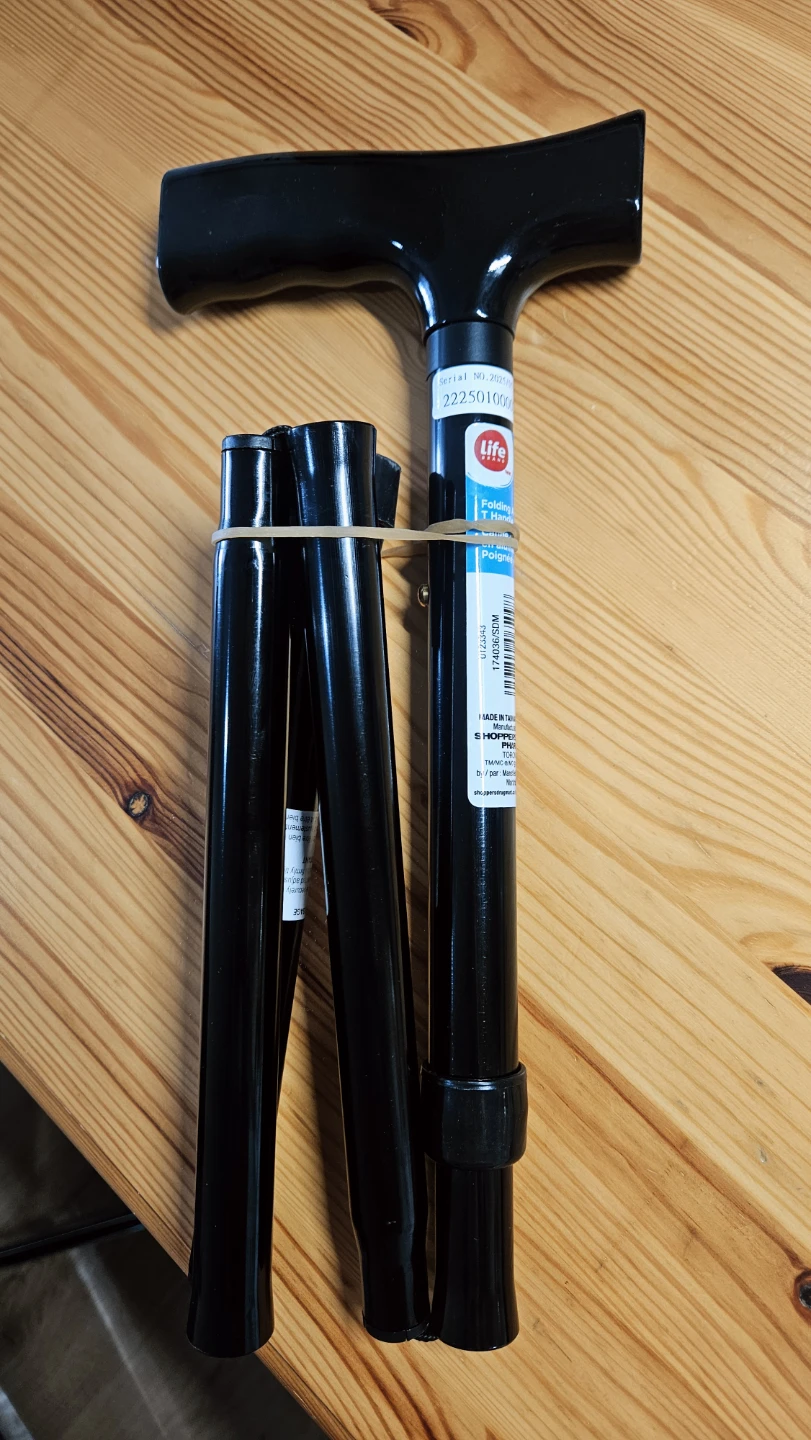 Life Brand Folding Aluminum T Handle Cane