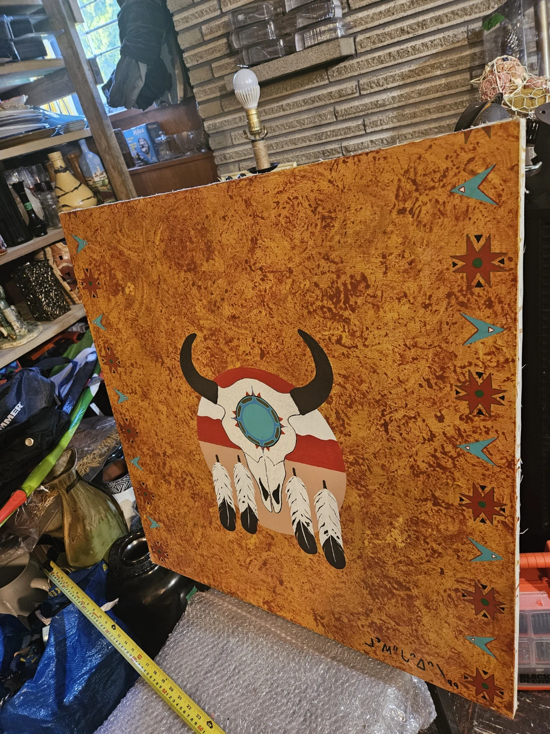 Native American Inspired Bull Skull Art - photo 5