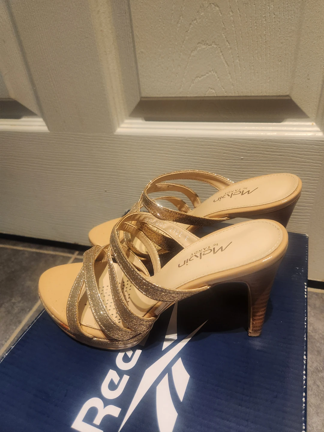Gold Glitter Strappy Heeled Sandals - photo 2