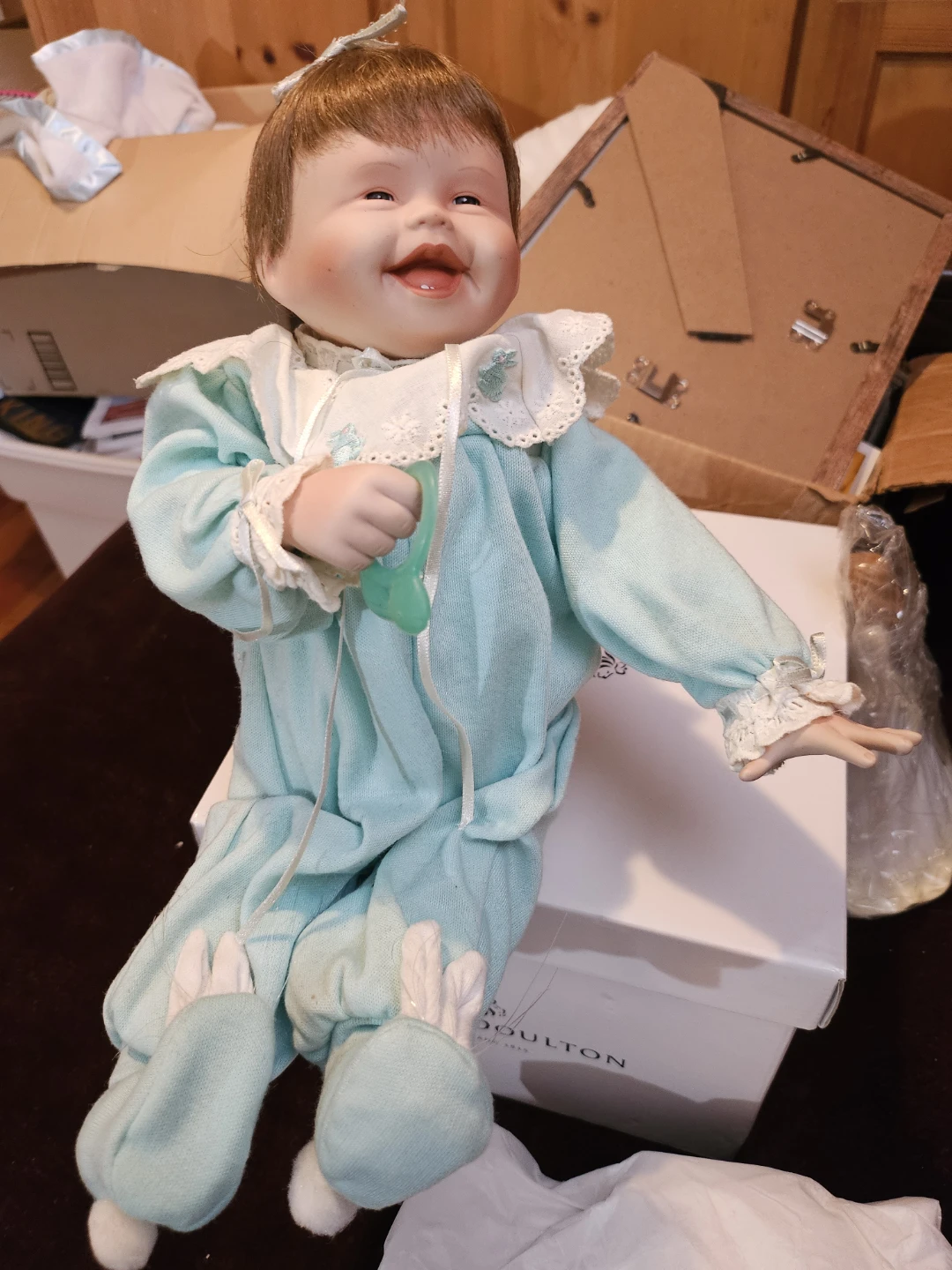 Baby Doll in Blue Pyjamas with Pacifier